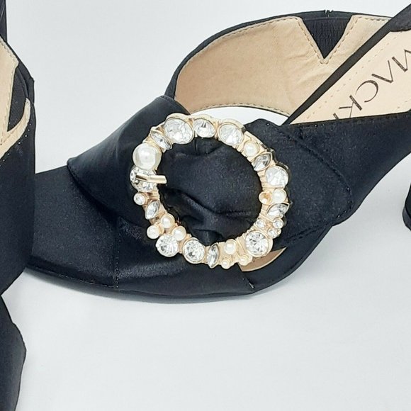 NIB sz 8 Sexy Mules Rhinestone Buckle Sandal  3.5" - Picture 6 of 8